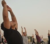 man in yoga class